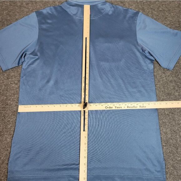 FootJoy Men's Golf Shirt Size L Blue Performance Polo With Pink Chest Pocket - Picture 9 of 13
